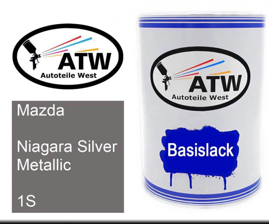 Mazda, Niagara Silver Metallic, 1S: 500ml Lackdose, von ATW Autoteile West.